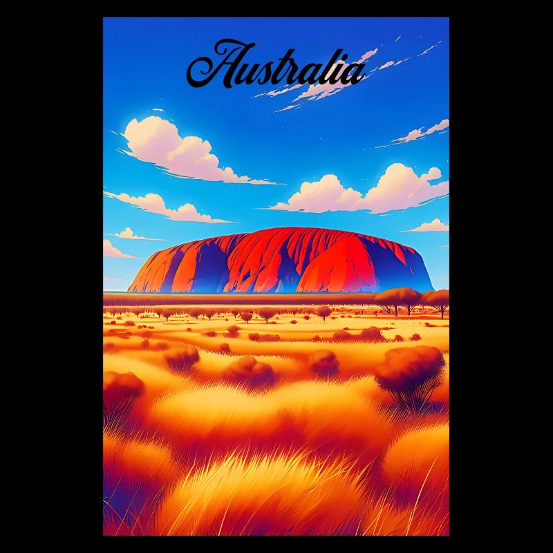Australia Uluru Retro Poster Souvenir