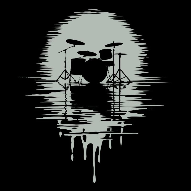 Batterie Silhouette Drum avec réflexion