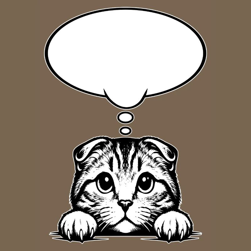 Scottish Fold-eared Cat Speech Bubble
