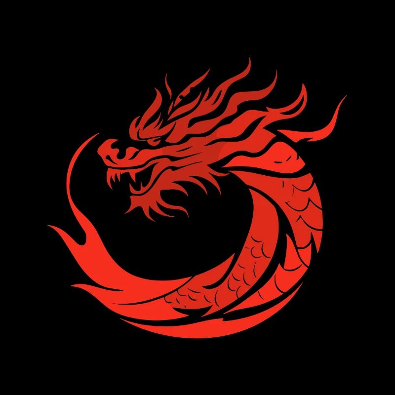 Red Dragon in Japan Style