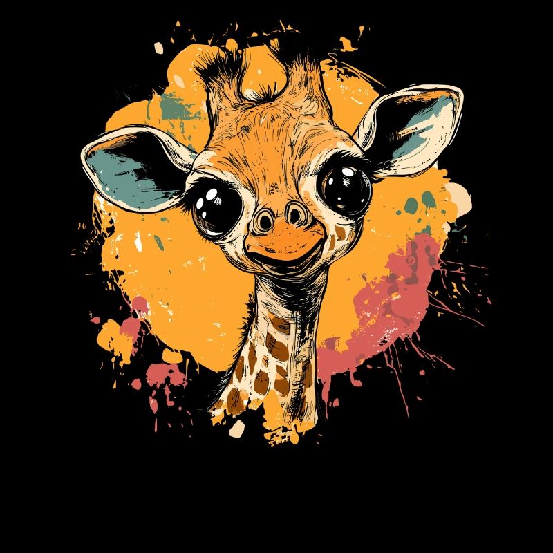 Girafe dans une touche de couleur