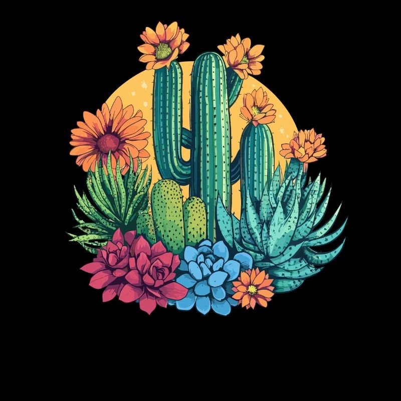 Cactus garden in sunlight