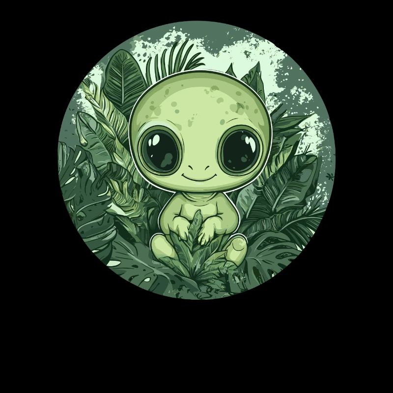 Alien vert dans la jungle
