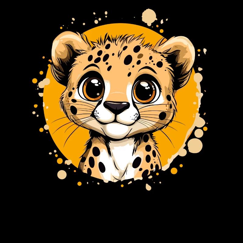 Bébé guépard en jaune