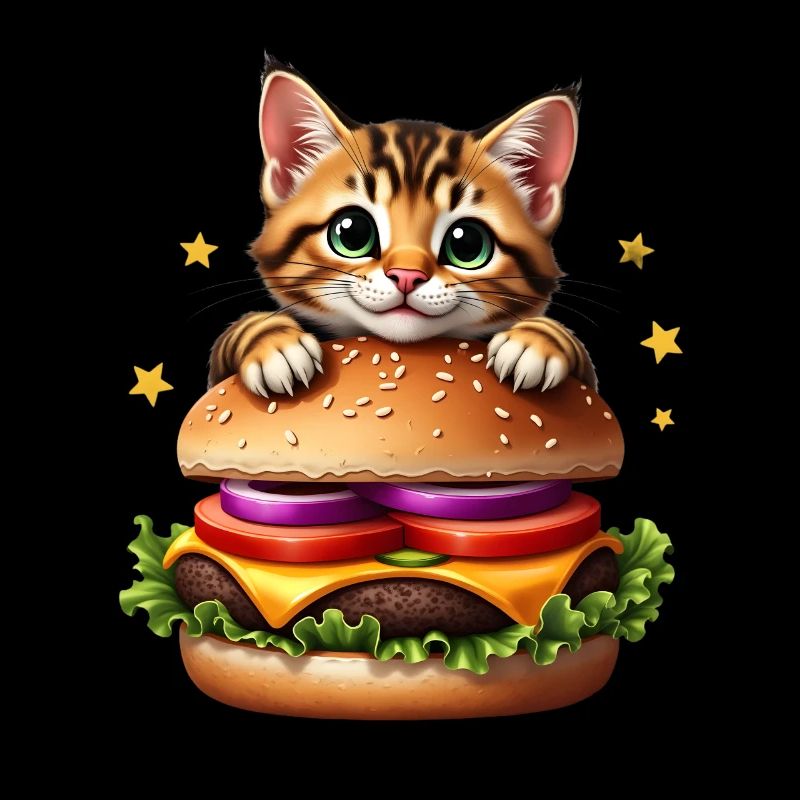 Chat Restauration rapide Burger Chats Hamburger Amoureux des chats