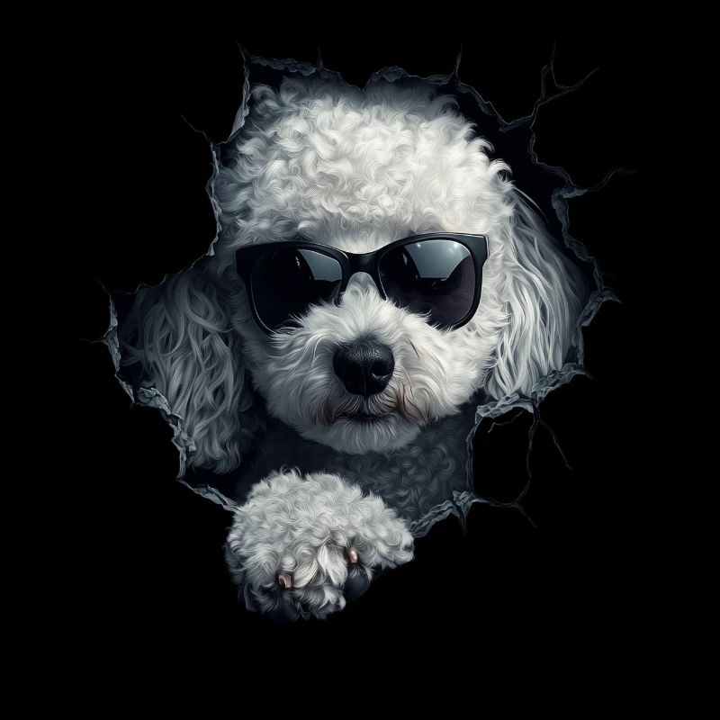 Drôle de chien propriétaire Chien mignon caniche