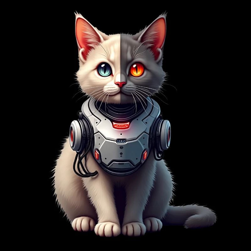 Drôle Robot Chat Tech Chats Cyborg Animal Chat