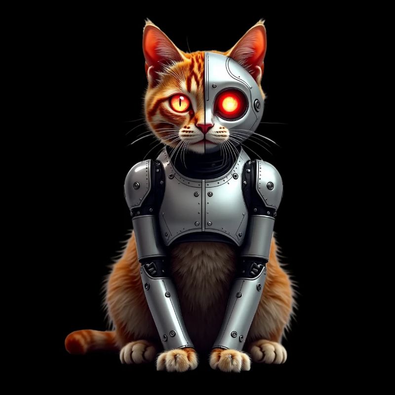 Funny Robot Cat Tech Cats Cyborg Animal Cat