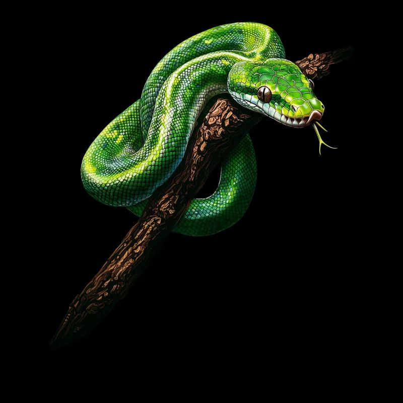 Arbre vert Python Serpents Amoureux Terrarium