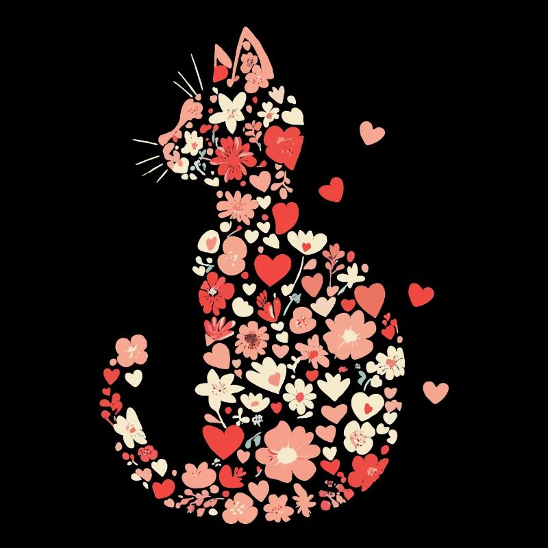 Fleurs chat pour les propriétaires de chats et la Saint-Valentin