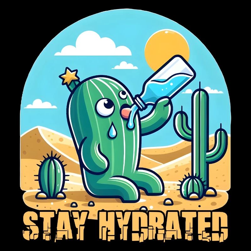 Cactus Restez hydraté
