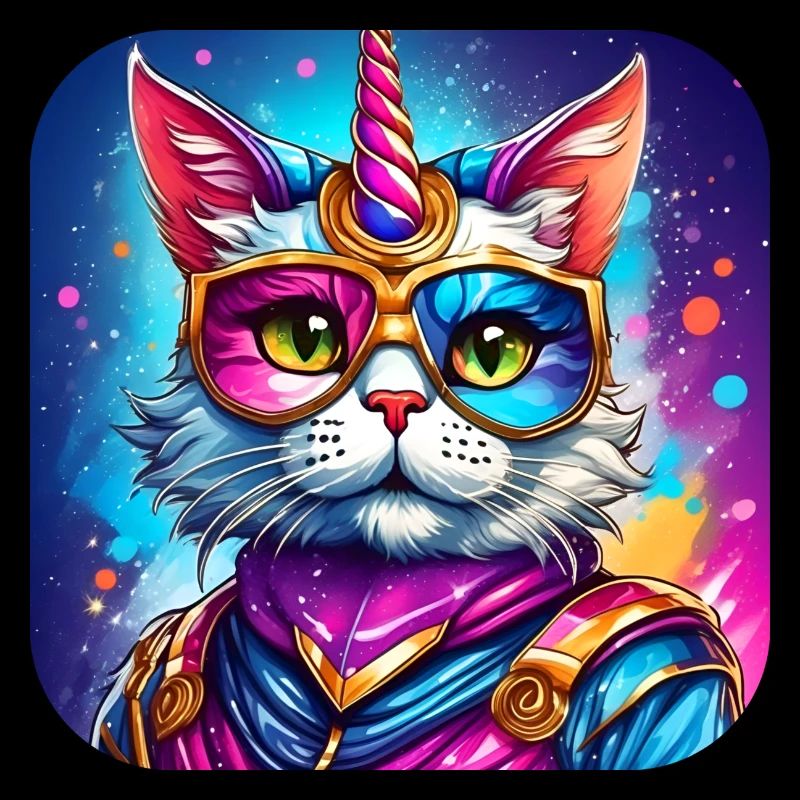 Chat licorne mignon et lunettes de soleil