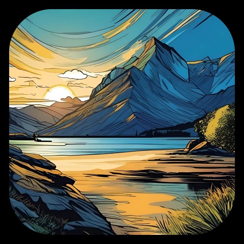 Montagnes au coucher du soleil III