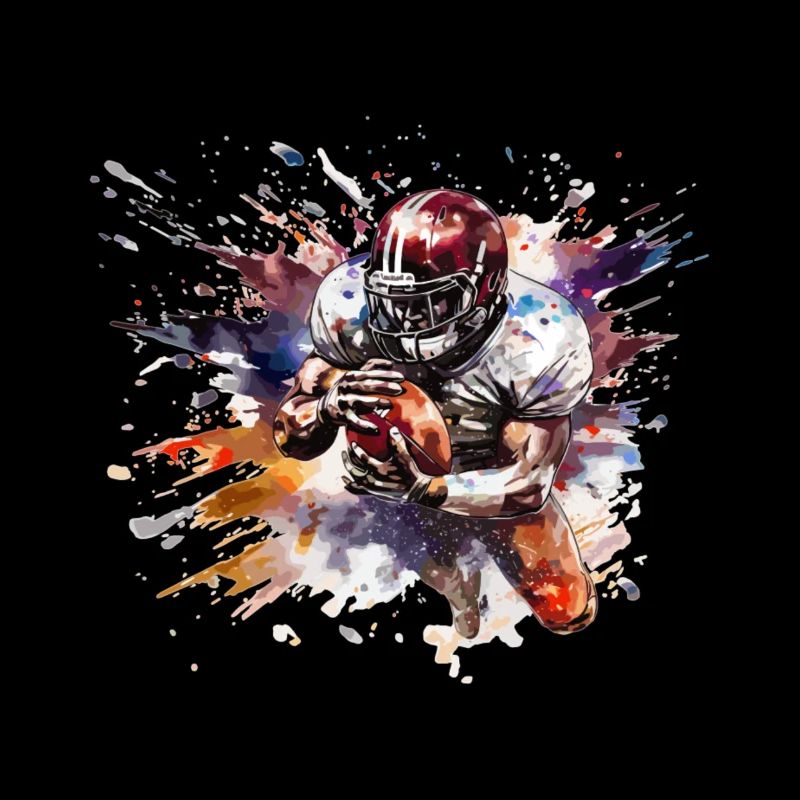 Explosion de couleurs d’éclaboussures de football américain
