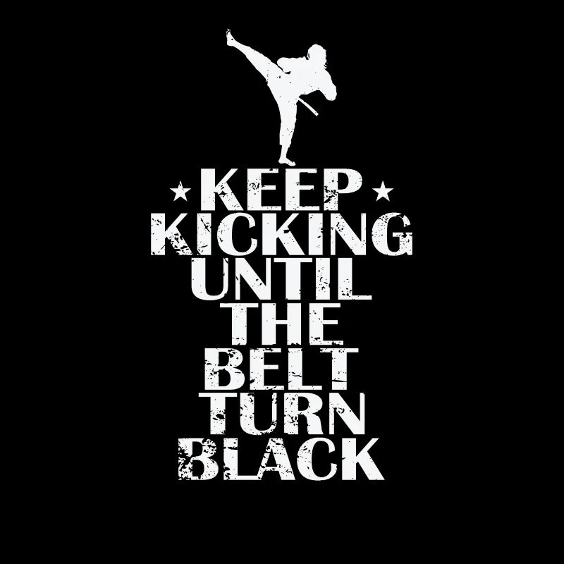Continuez à donner des coups de pied jusqu’à ce que la ceinture devienne noire Taekwondo