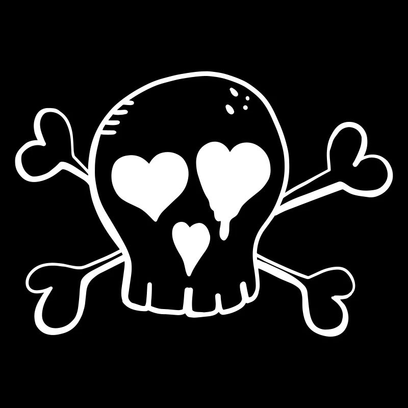 Skull with heart - Skull - Skull - Skeleton