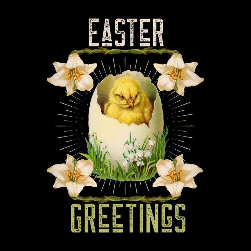 Easter, Happy Easter, Retro Vintage Egg Chicks