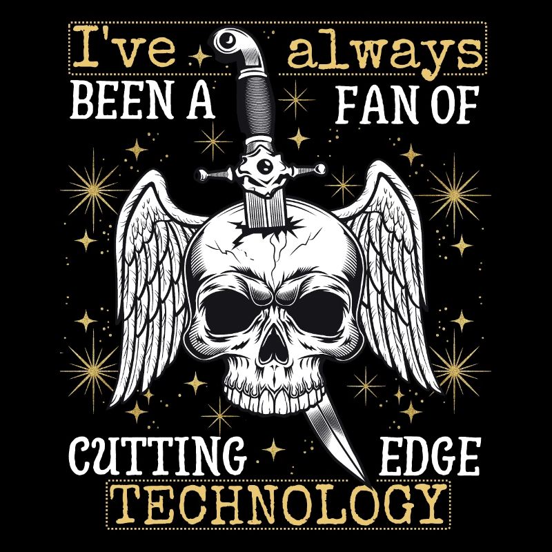 Vintage skull with dagger, funny saying