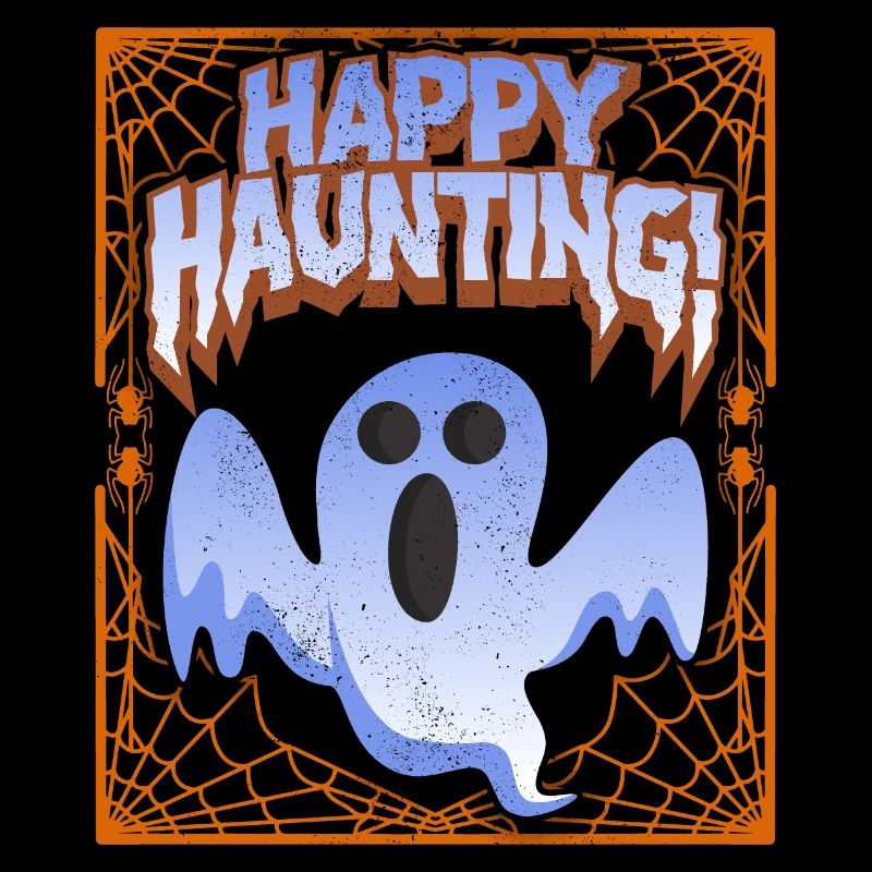 Funny Ghost, Saying with Cobwebs, Spider, Pun