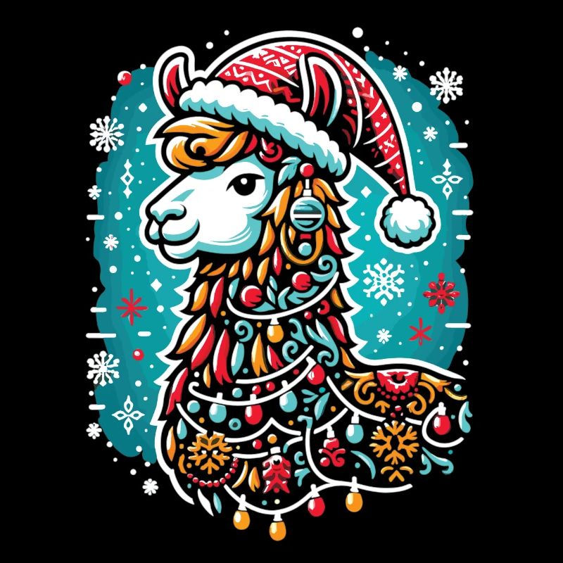 Festive llama: Christmas magic