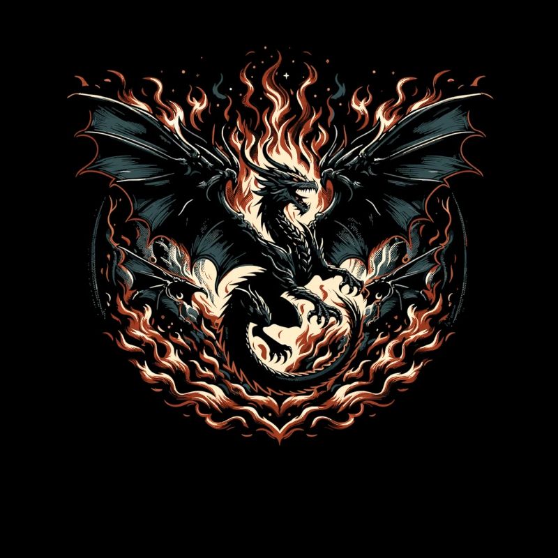 Dragon de feu de la tempête noire