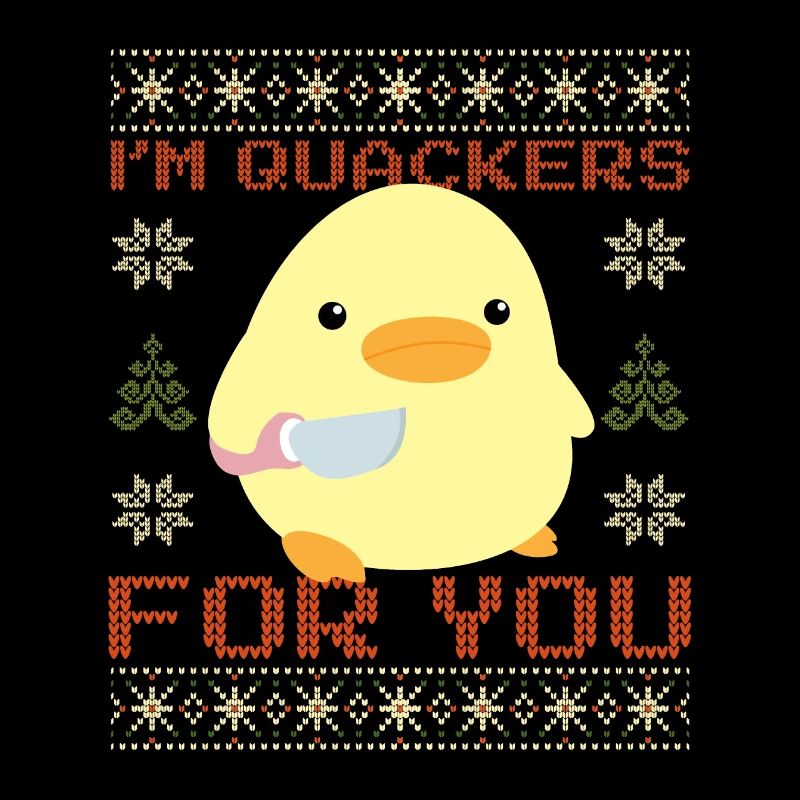 Canard avec couteau Meme - Quackers Ugly Noël