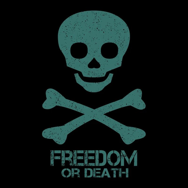 Skull Saying Freedom Or Death