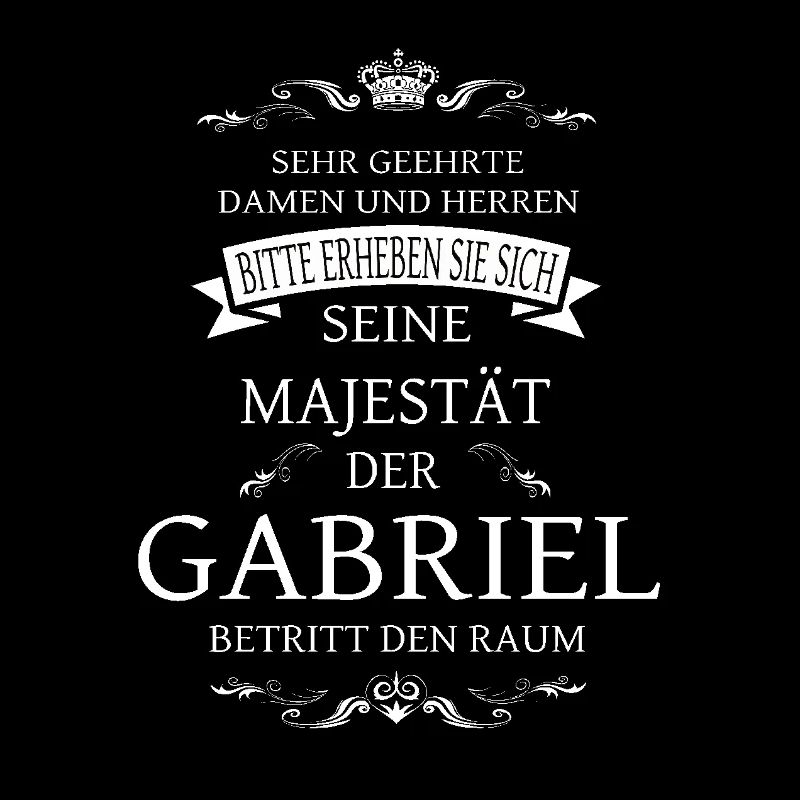 Sa Majesté Gabriel entre dans la pièce