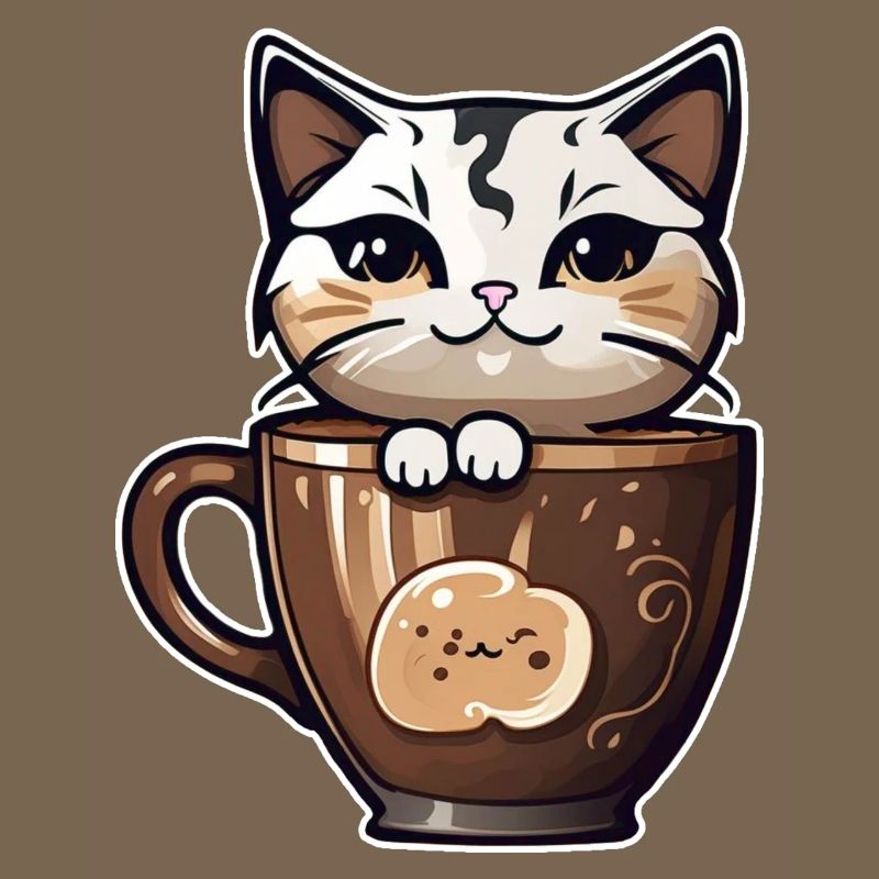 Chat de café mignon