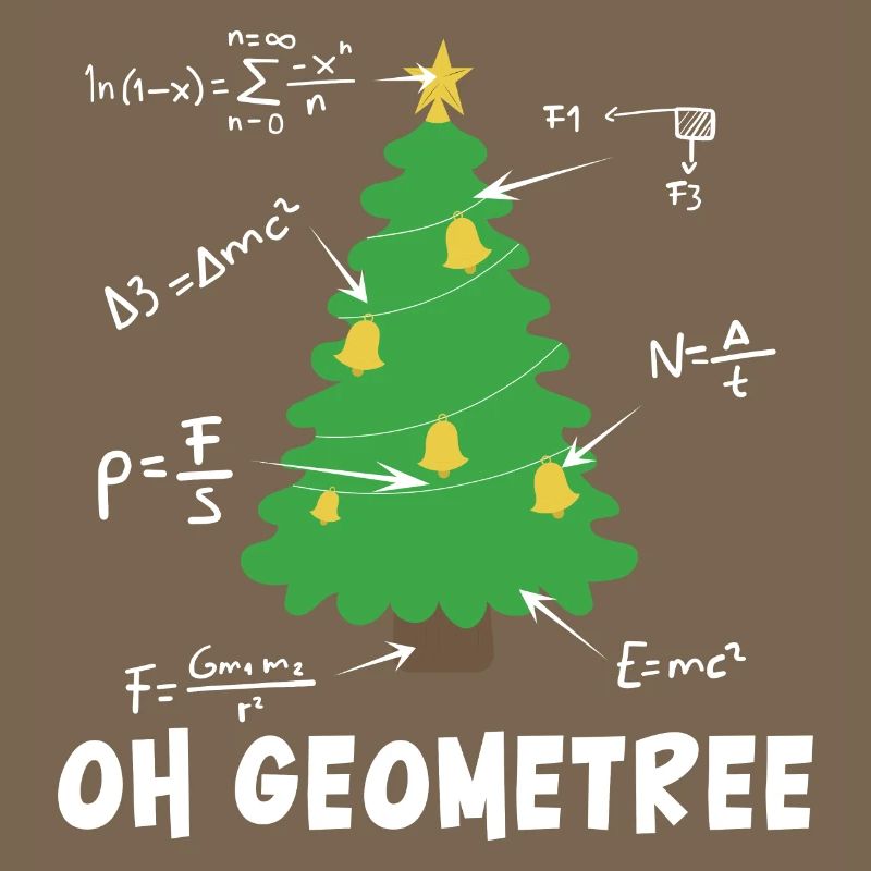 Oh Geometrical Merry Christmas Math Arithmetic