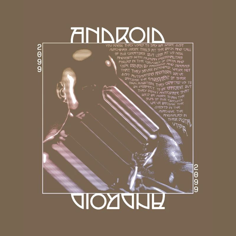 "Android" cyberpunk sci-fi graphic design