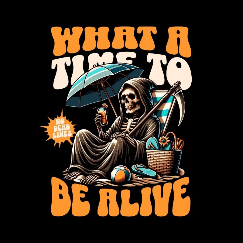Grim Reaper on the Beach - No More Deadlines