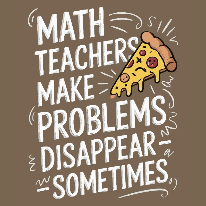 Professeur de mathématiques drôle Conception Pizza et résolution de problèmes