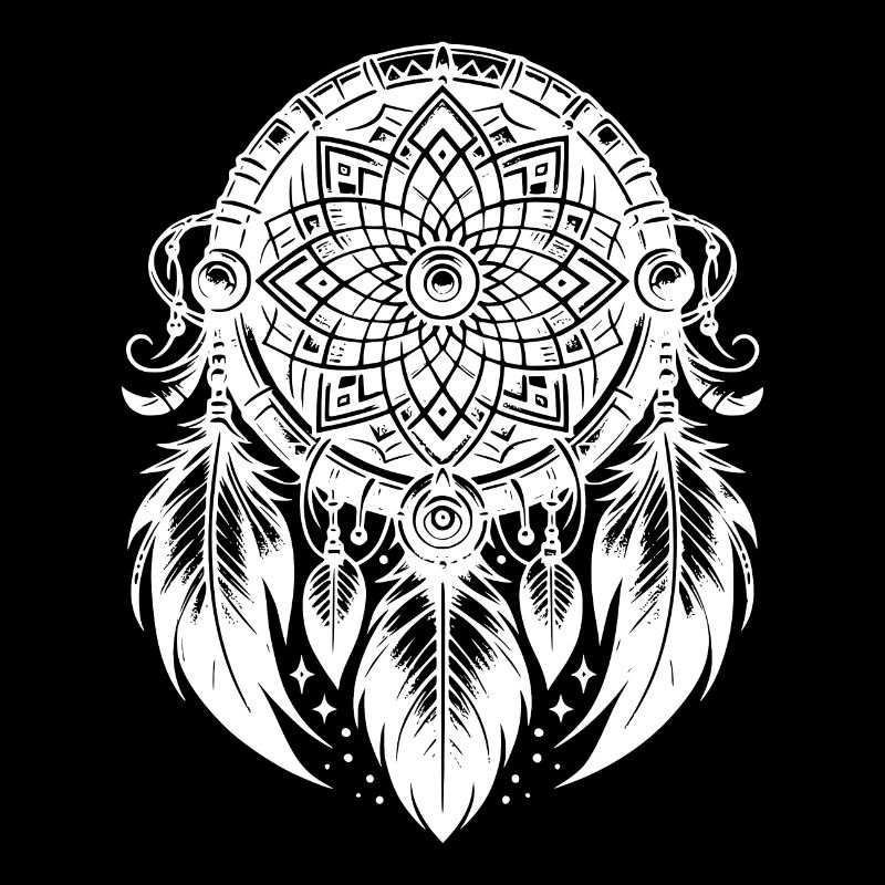 Ancien attrape-rêves objet culte style plume