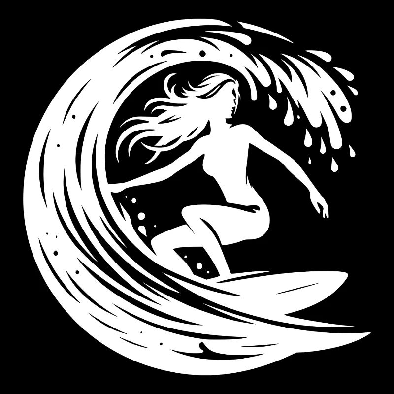 Surfeur élégant avec planche de surf dans un tunnel de vagues
