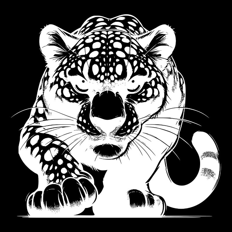 Wild Leopard on the Hunt Grim Big Cat