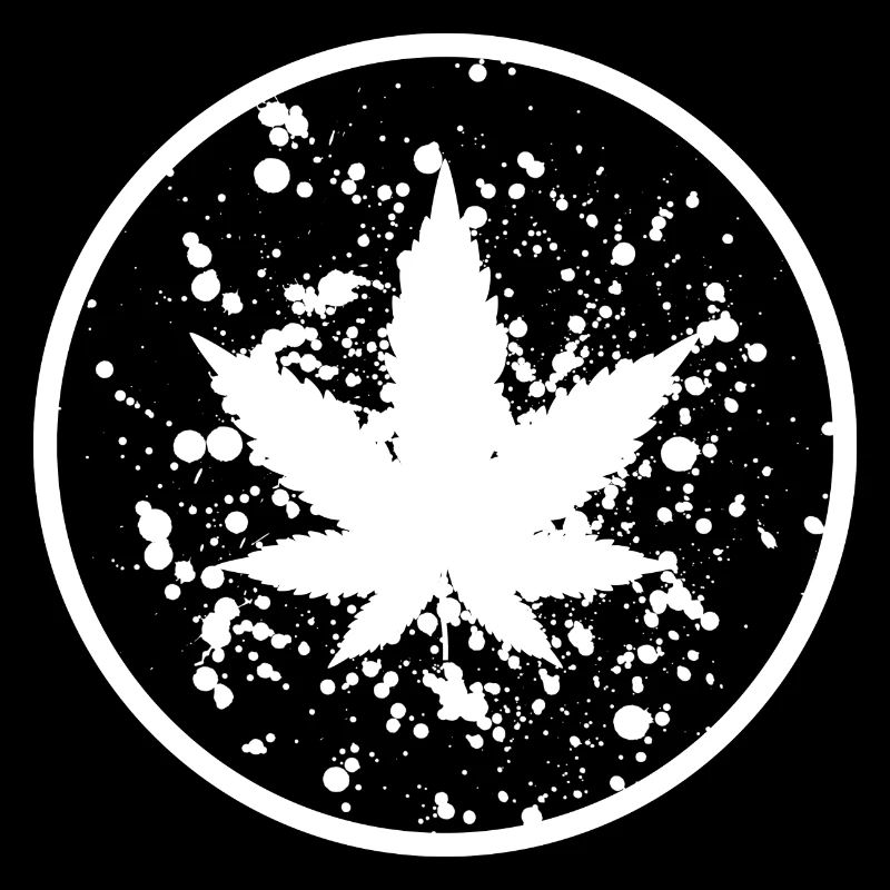 Cannabis leaf color blobs in a circle