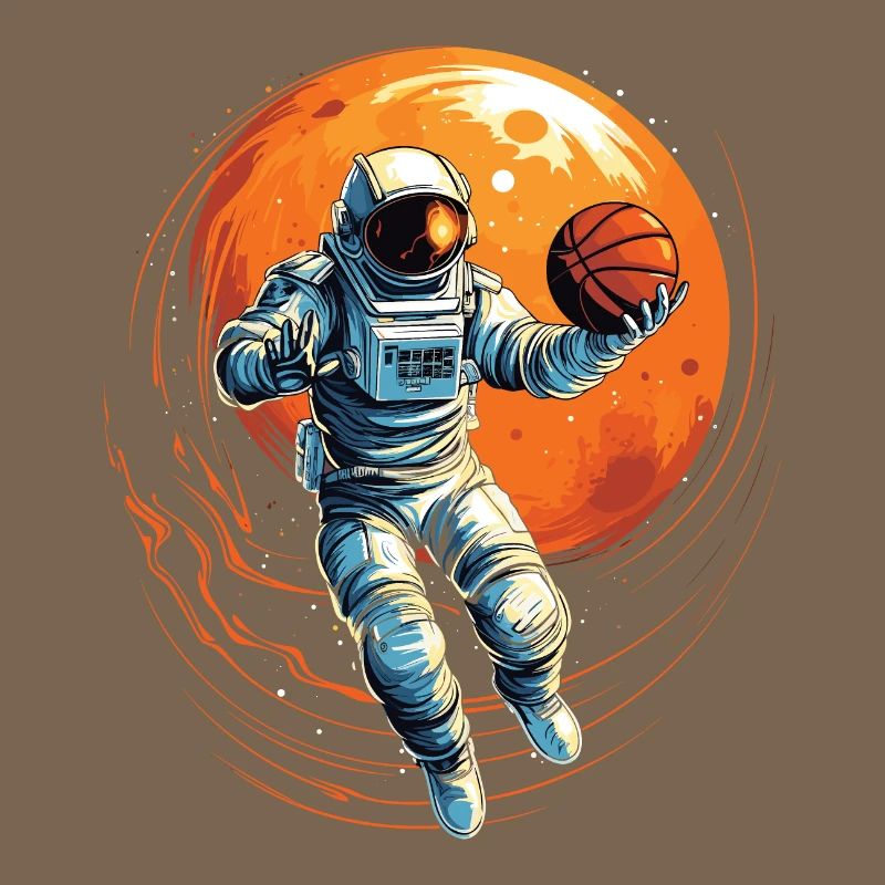 Astronaute basketteur dans l’espace, illustration de bande dessinée
