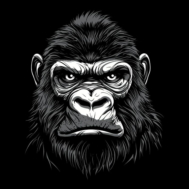 Gorille Portrait Faune Faune Jungle Singe