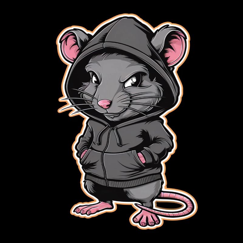 Rat cool dans un sweat à capuche élégant - Funny Animals