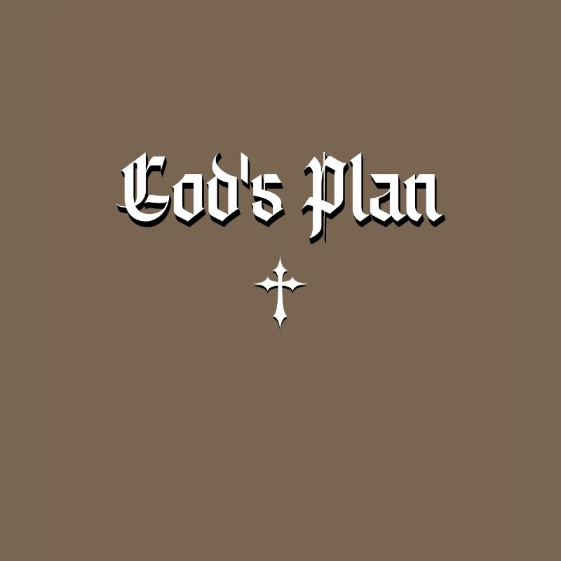 God's Plan in Gothic script with cross