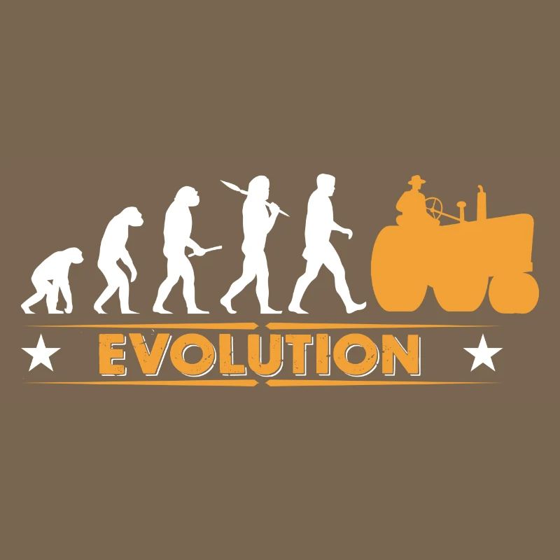 Farmer tractor evolution - orange/white