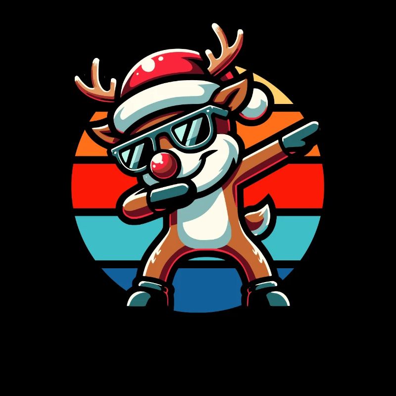 Dabbing Rudolph Vintage Sunset