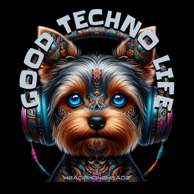 GOOD TECHNO LIFE - Cute Terrier with Headphones!