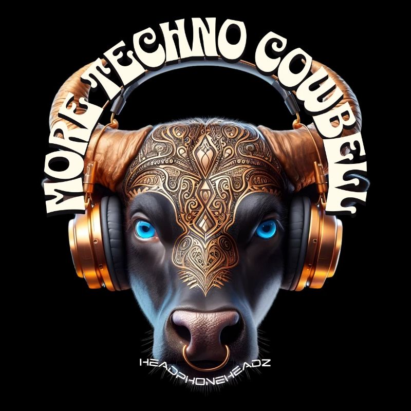 MORE TECHNO COWBELL - Cool Cow with Headphones!