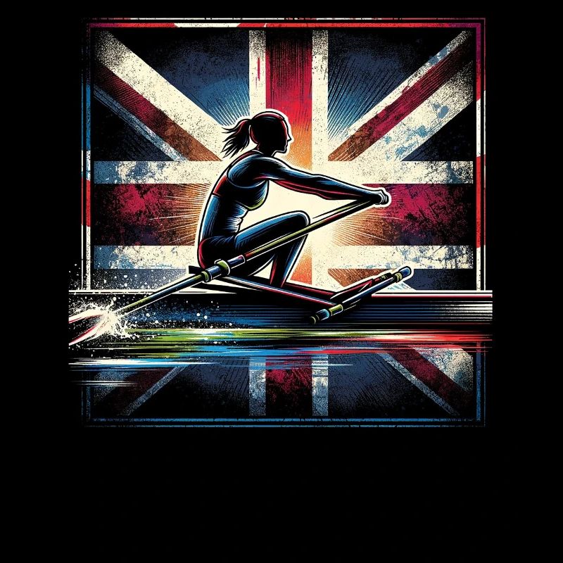 Rameur avec drapeau britannique