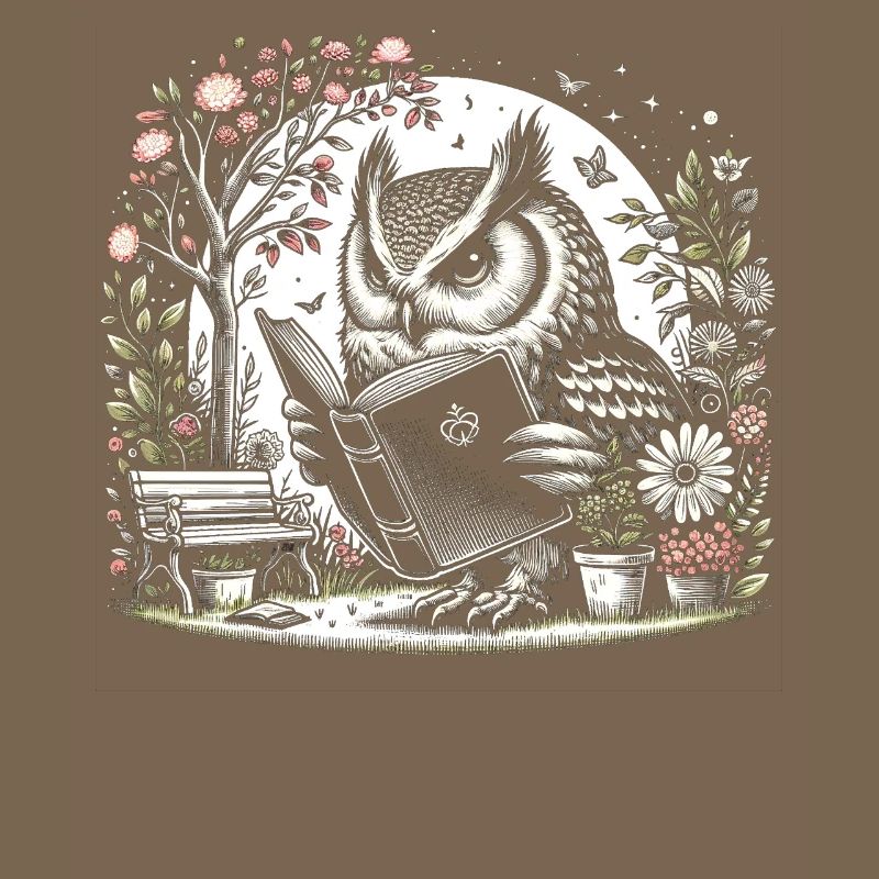 Owl Reading Book – Full Moon Scenery Reader