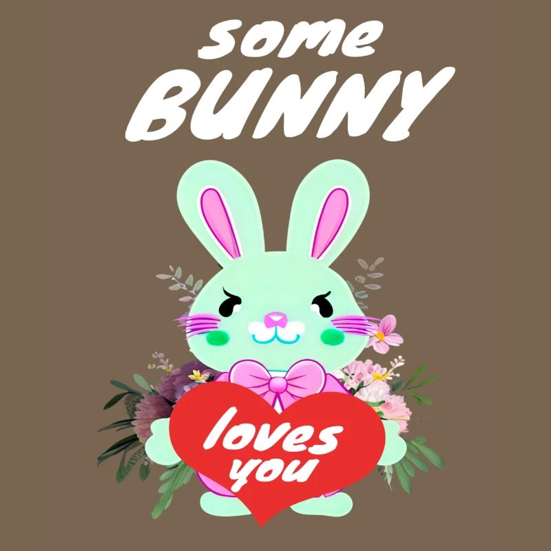 cute easter bunny in love