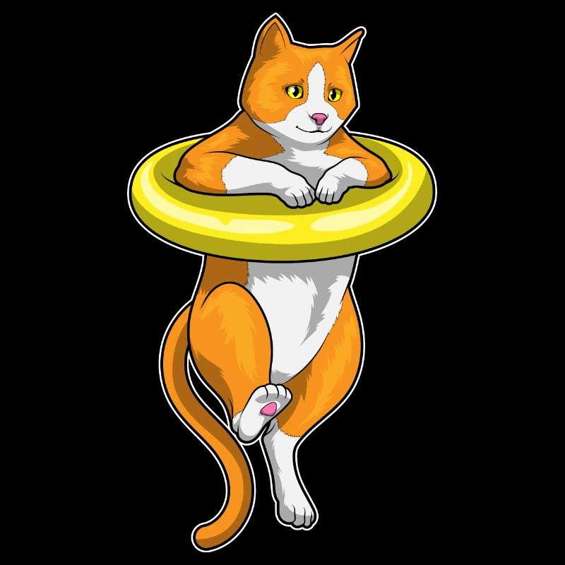 Cat Swimming Swim Ring