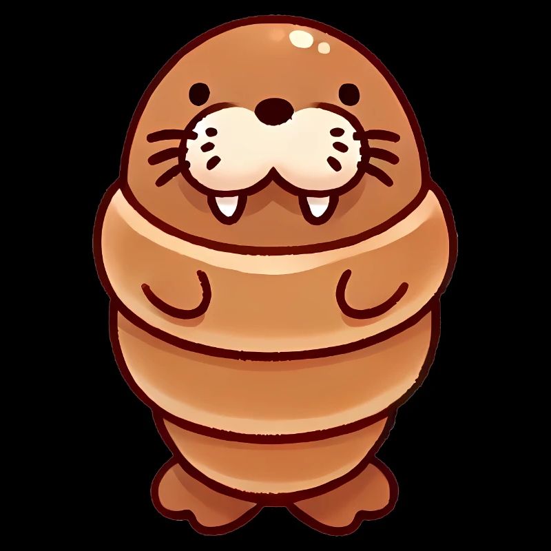 Croissant Walrus Cute Animal Design